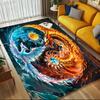 1pc Fire Dragon, Ice Phoenix Themed Rug for Home Decor, Non-slip Office Carpet, Chair Mat, Outdoor Mat, Christmas and Halloween Gifts-0731143