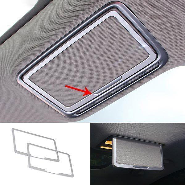 For Benz GLC X253 2016- Aluminum Silver Rear Makeup Mirror Frame Cover Trim
