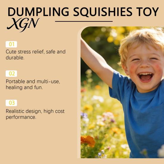 Anxiety Relief Steamed Bun Toy Smiling Stress Ball Anti-Anxiety Cartoon Dumpling Squeeze Soft Simulated Dough Fidget Sensory