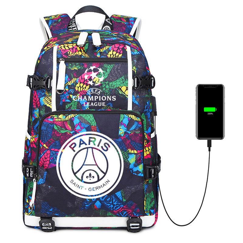 Football Peripheral Printing Usb Charging Port Leisure Travel Mountaineering Bag Large Capacity Go Out Portable Backpack