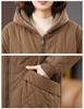 Mid-Length Women's Fleece-Lined Cotton Jacket: 2024 Retro Casual, Loose, Warm, and Thickened Winter Coat.