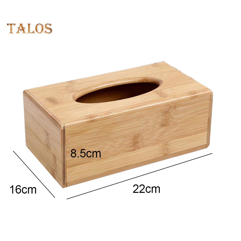 FLH Wooden Cubic Rectangular Tissue Storage Box Paper Case Home Hotel Napkin Holder