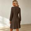 Women's Casual Color V-Neck Lace Hollow-Out Dress for Everyday Wear