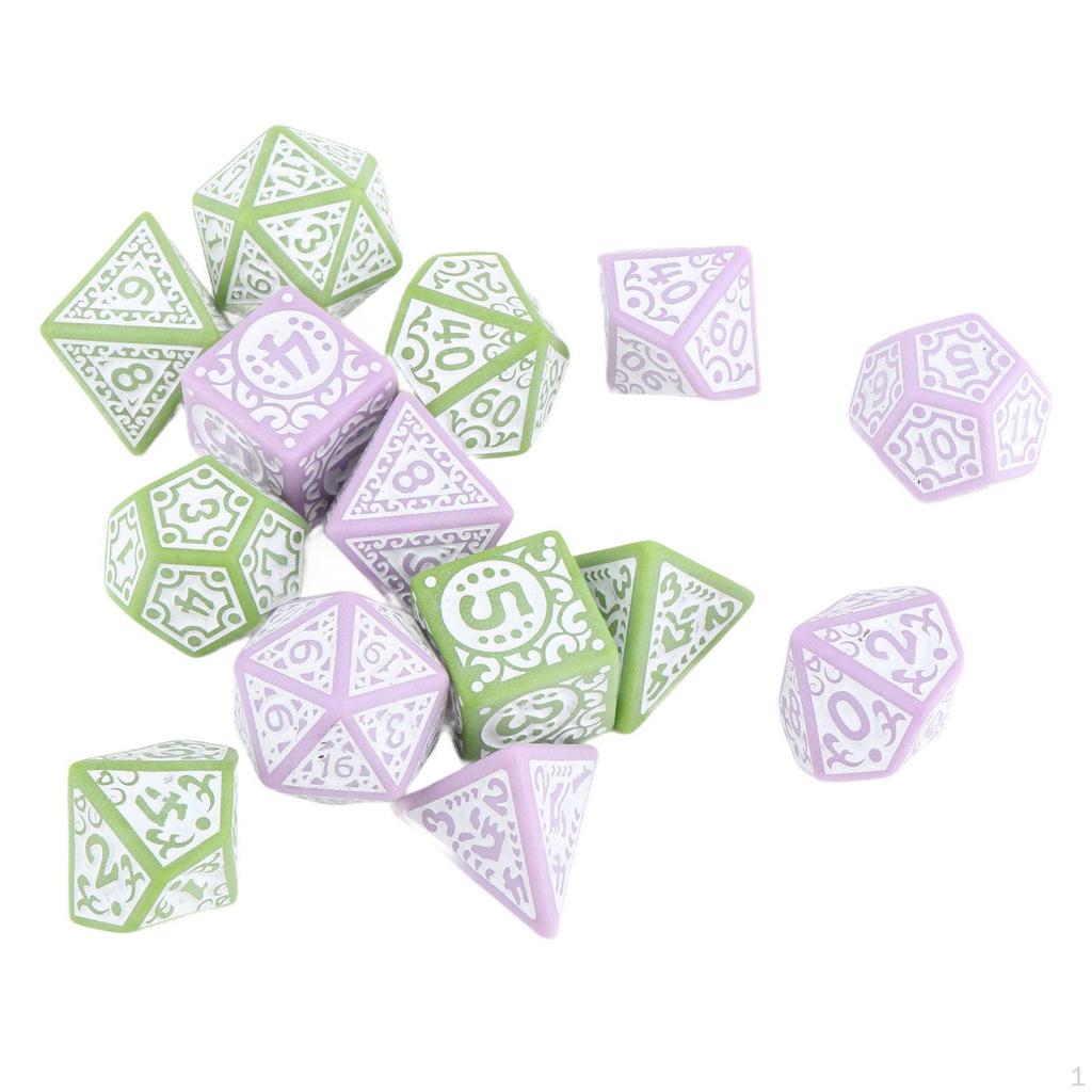 14x Polyhedral Dices Dice Set Math Counting Teaching Aids, Game Multi Sided for