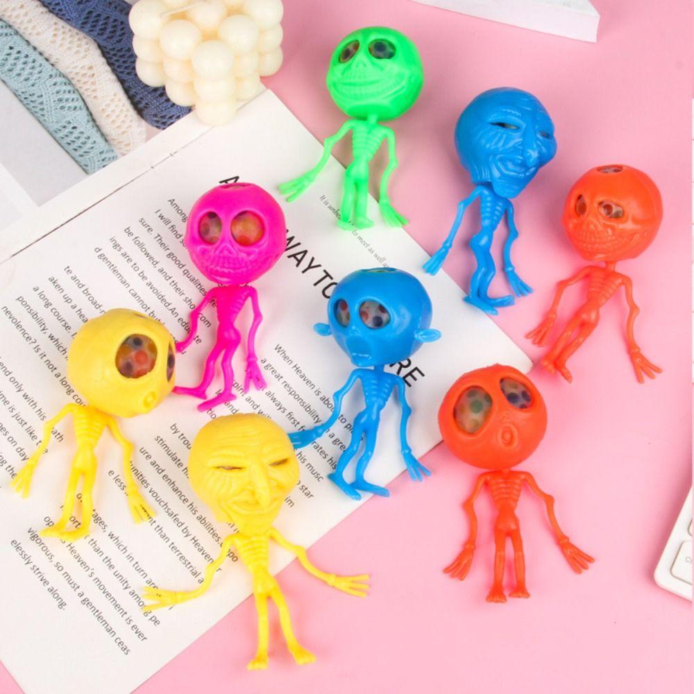 

Plastic Flexible Skull Vent Ball Skull Gothic Pinch Squeeze Toy Children Spooky Party Favor
