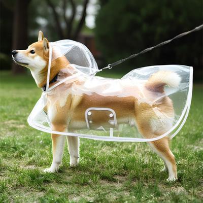 Regenmantel Transparent Mit Kapuze Hund Regen Wasserdicht Haustierjacke Verstellbarer Poncho für Kleine Mittlere Hunde Katzen