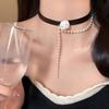 Rose Pearl Choker Black Collar Collarbone Chain Necklace Necklace Neck Necklace Accessories Women