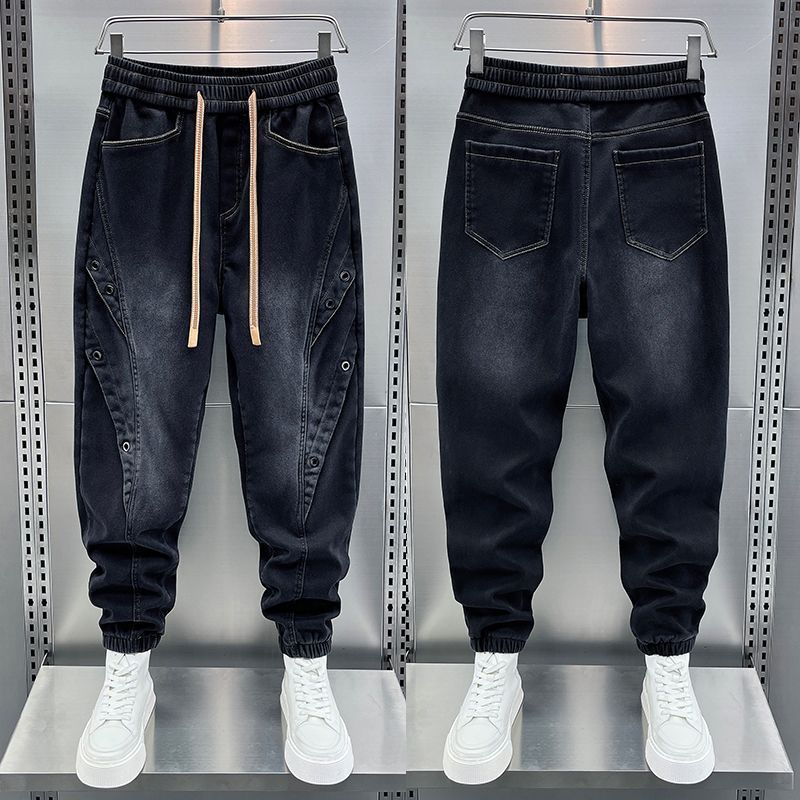 JYL Мужские Джинсы Модные Новые Прямые Осенние Американский Винтаж Нишевые Укороченные Джинсовые Брюки M амарантовый