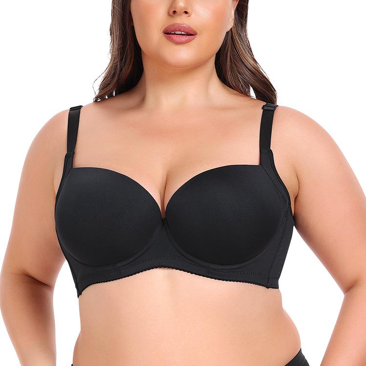 Large Size Bra for Women Smooth and Seamless Gathering Bra with Steel Rims Adjustable Bra