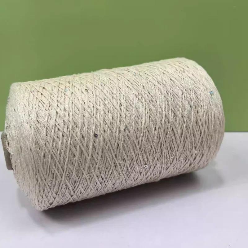 Glitter Mulberry Silk Cotton Thread 500g/Roll Glitter Bead Silk Lace Thread Soft Silky Spring/summer DIY Hand-woven Thread
