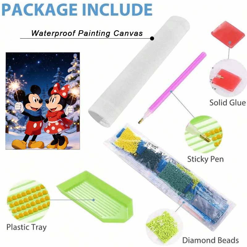 Disney Diamond Art Painting Kit 5D Diamond Christmas Sparkler Paint Dot Art Gemstone Crystal Art Paint Diamond Home Wall Decor