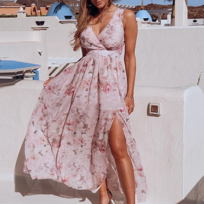 deep v boho dress