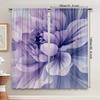 Set Of 2 Elegant Curtains Soft Lilac Grey Abstract Floral Design Exuding Tranquil Atmosphere Sheen Fine Detailing Curtain Polyester