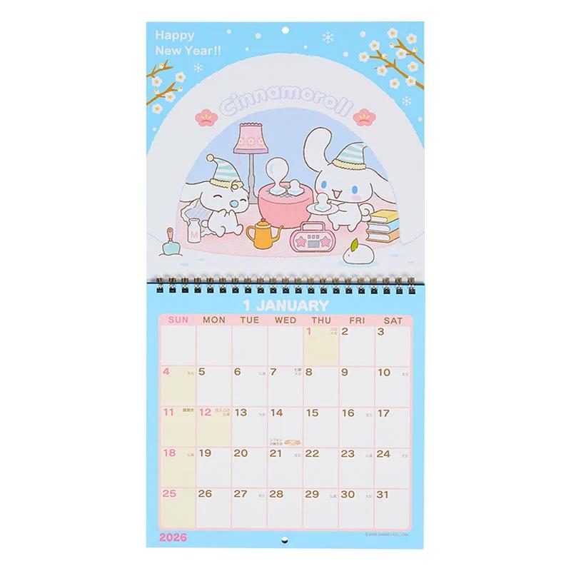Sanrio Cinnamoroll Wandkalender M 2026 Japan NEU Sanrio Charaktere