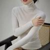 Women's 100% Fine Wool Turtleneck Sweater - Seamless, Machine Washable, Slim Fit for Autumn & Winter