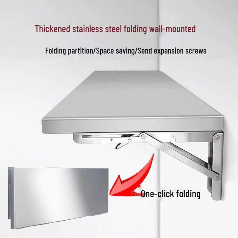 Wall-Mounted Foldable Stainless Steel Kitchen Shelf