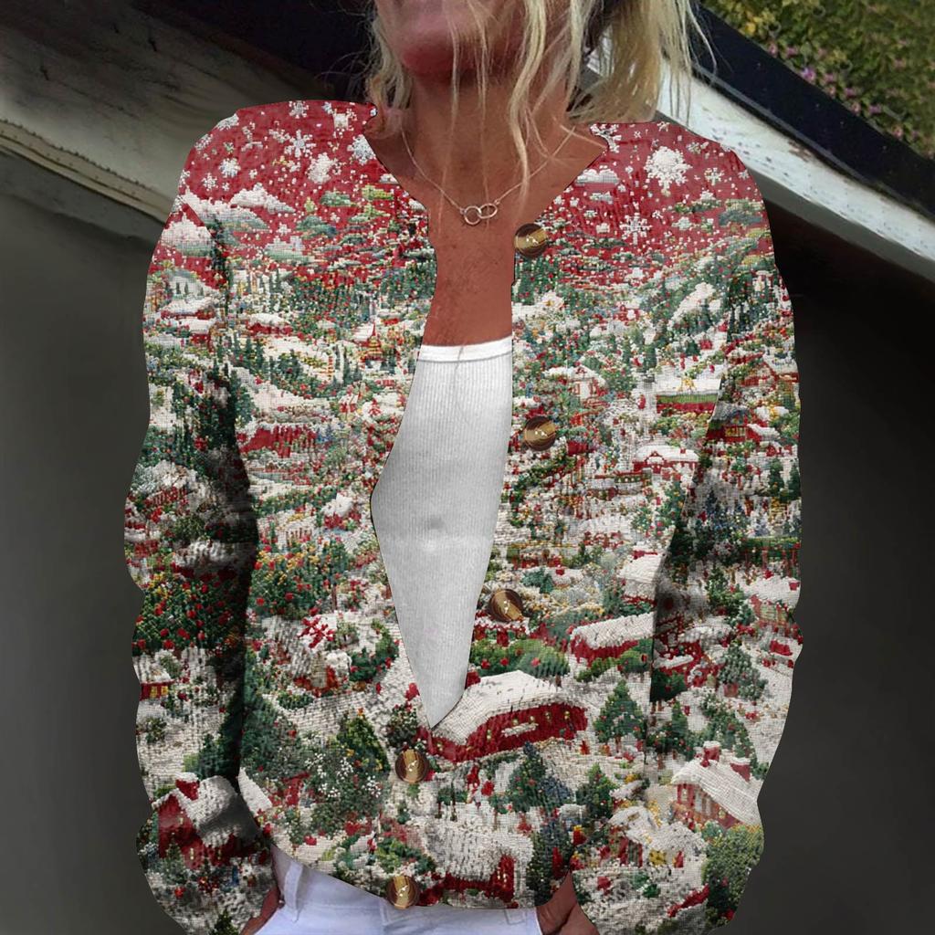 Langermet strikket cardigan-jakke med knapp ned for kvinner