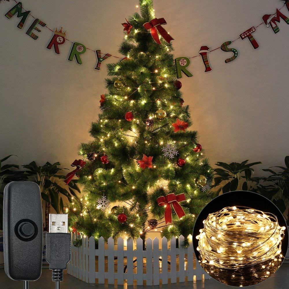 12m Length LED String Lights IP65 Waterproof Festival String Lights USB Fairy Lights For Xmas