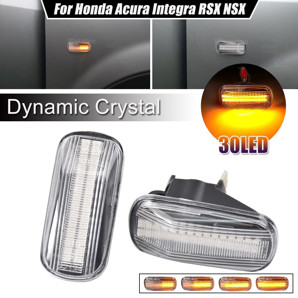 

New Dynamic Turn Signal Blinker Sequential Side Marker Flasher Light For Honda CRV Accord Civic City Fit Jazz Stream HRV S2000 Dynamic Crystal