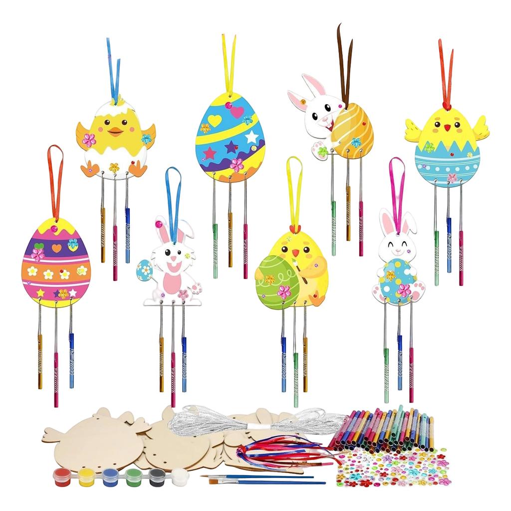 1set Easter Bunny Wind Chimes Craft Kit Chimes For Decorative For Spring Decor And Creative Family Fun 5ml