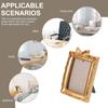 2Pcs Vintage Resin Picture Frames Golden European Bowknot Photo Frames 4.8x3.4in Retro Embossed Wall Art for Living Room Hallway