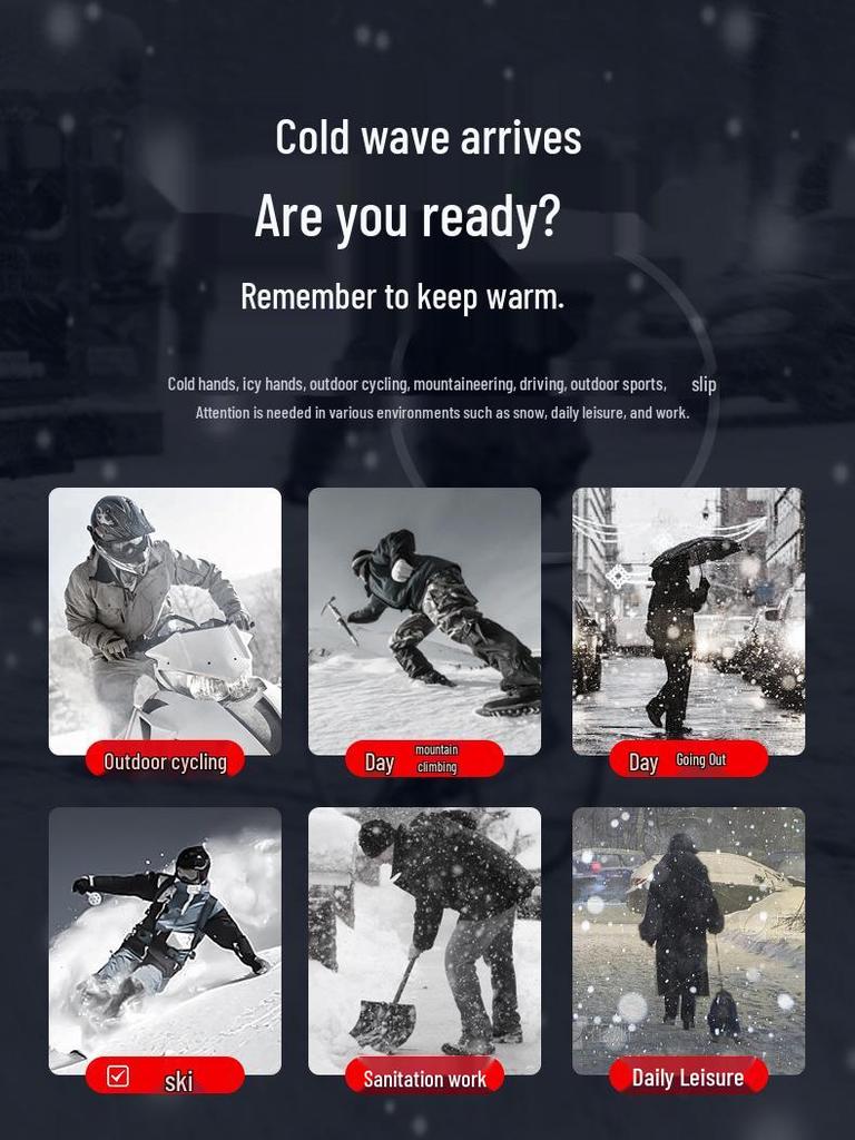 Heated Waterproof Winter Gloves: Electric Motorcycle & Ski Wear for Men and Women, Thickened with Velvet, Cold-Resistant.