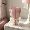 Floral Arrangement Holder 3D Printed Flower Vase with Bow Design, Modern Decorative Vase, Minimalist Glass for Flowers Container, Home Office