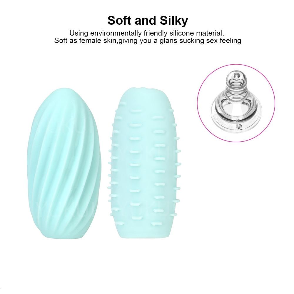 Male Masturbator Cup Portable Penis Trainer Penis Massage Adult Sex Toys Stretchy Silicone Vagina Egg Vacuum Pocket Cup for Men