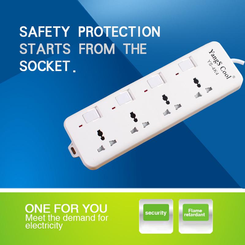 Multi-Standard Power Strip with USB: EU, US, DE, UK, Thai Compatibility