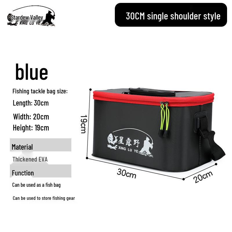 Collapsible EVA Fish Bucket with Strap - Multifunctional and Thickened Design with Built-in Keepnet