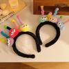 Cute Cartoon Twist Stick Hairband Women's 2023 New Hair Clip Pressed Hair Tie Wash Face Plush Headband High Skull Cap