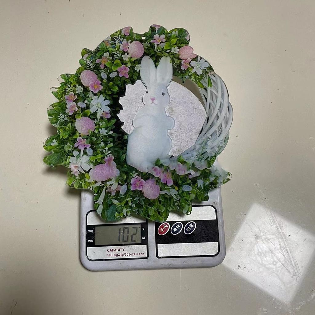 Ratanový 2D akrylový přívěsek velikonoční zajíček