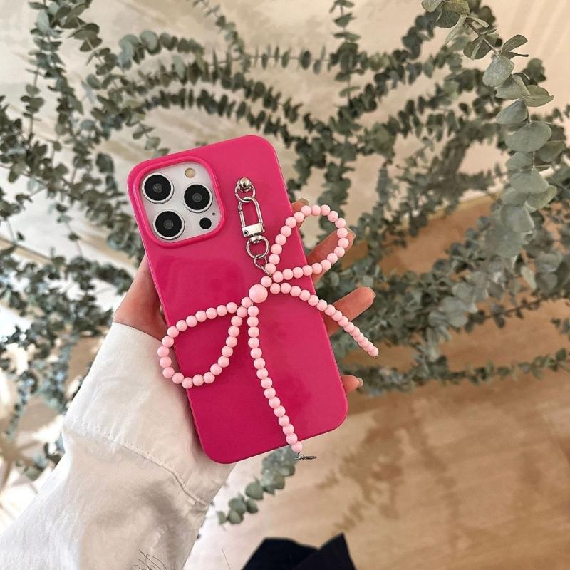 Resin Bowknot Pendant Clip Fashionable Accessory Enhancing Device Beads Keychain Suitable for Phone Cameras Headphone