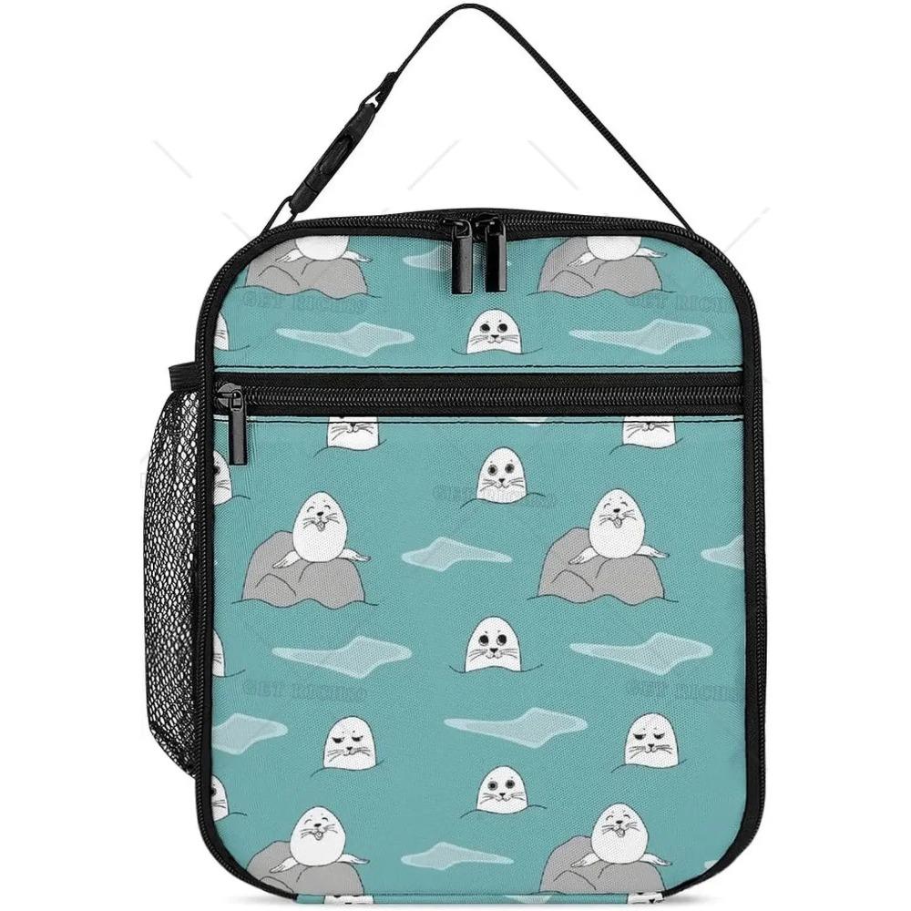 Sea Turtle Lunch Bag Insulated Lunch Bag Colorful Sea Animal Lunch Bag for Women Men Reusable Portable Lunchbox with Zipper