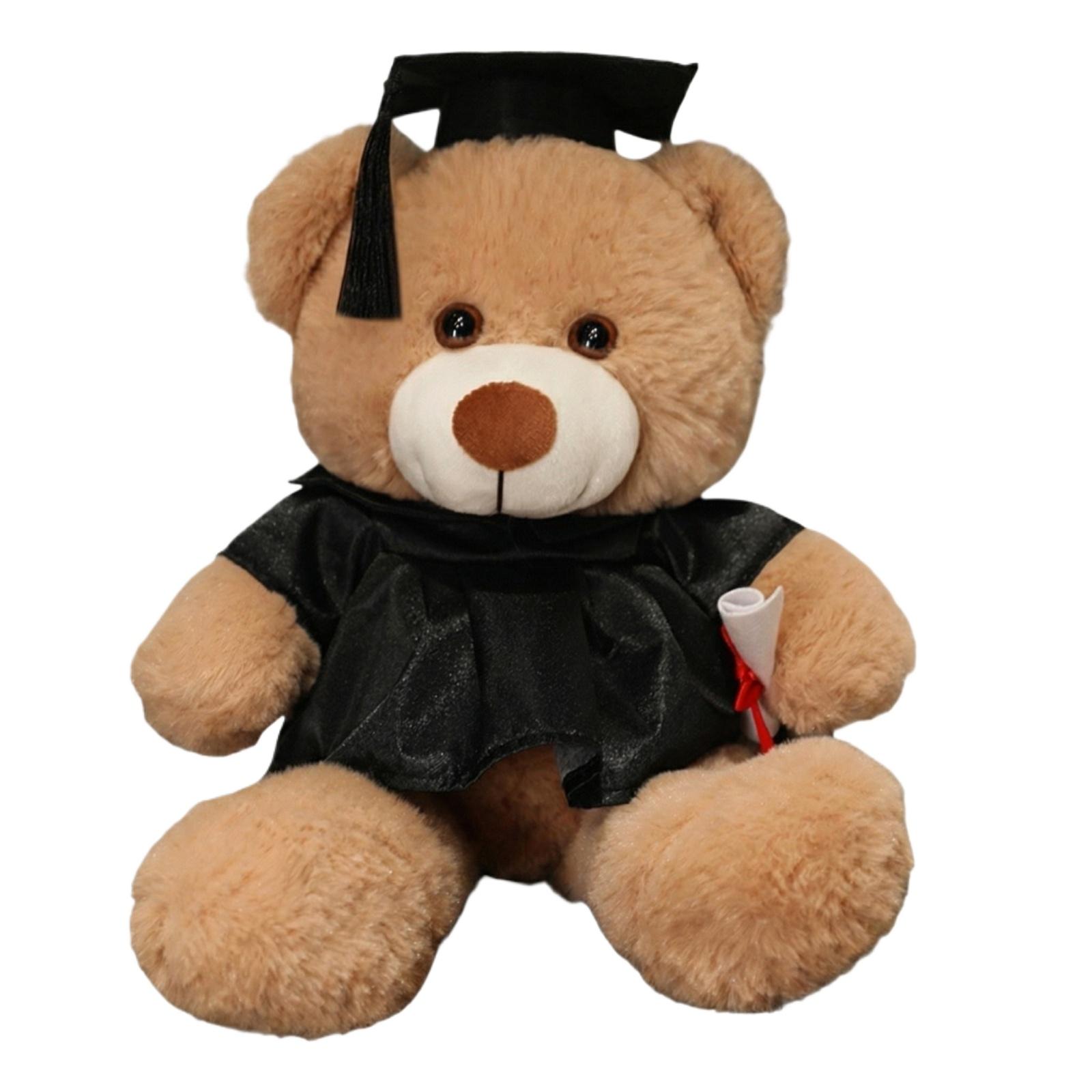 Graduation Bear Plush Toy, Graduation Bear Doll, Doctoral Gown,   Plush Toy, Student Souvenir Gift One Size чёрный