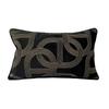 Deluxe Embroidery Black Chain Velvet Designer Pillow Cover Sofa Cushion Home Bed Decorative Case 45 x 45cm Sell by Piece