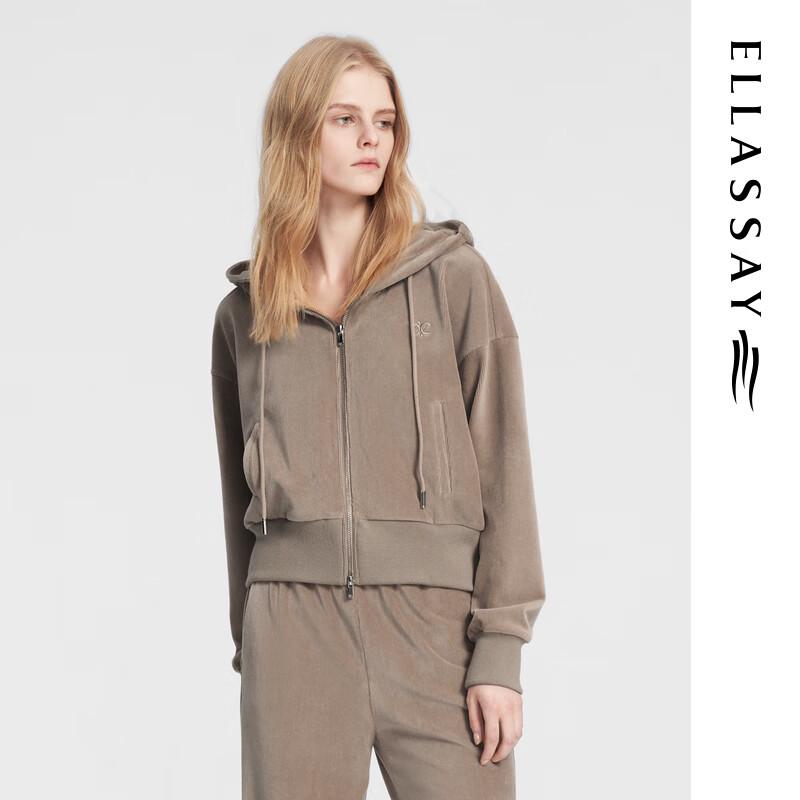 

ELLASSAY Women s Cropped Hooded Corduroy Jacket L