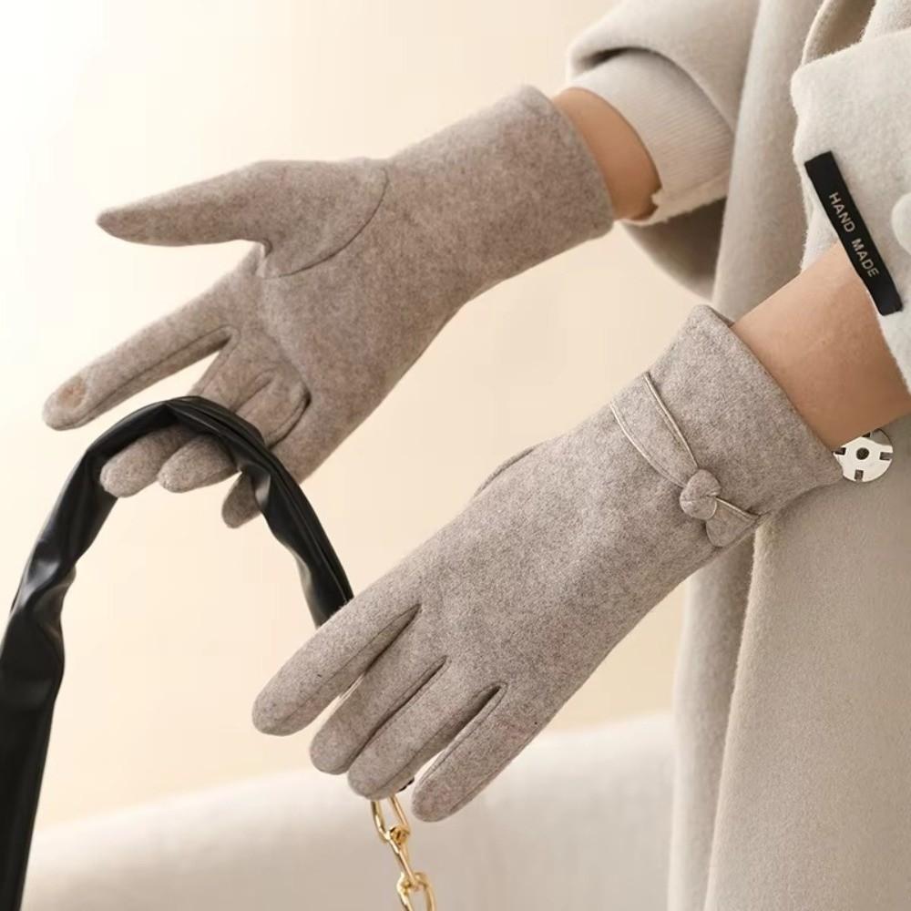 Thickened Women Winter Gloves Velvet Lined Warm Gloves Touch Screen Gloves for Outdoor Cycling
