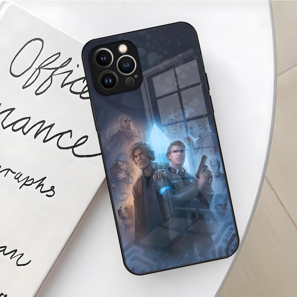Spiel Detroit Become Human Handyhülle für iPhone 17 16 Air 15 14 12 11 13 Pro Max Mini X Xr Xs Se Puls Glas Hülle