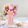 Hot Selling Gift Rose Bouquet Pink Tulip Simulated Flower Yarn Flower Handmade Knitted Flower
