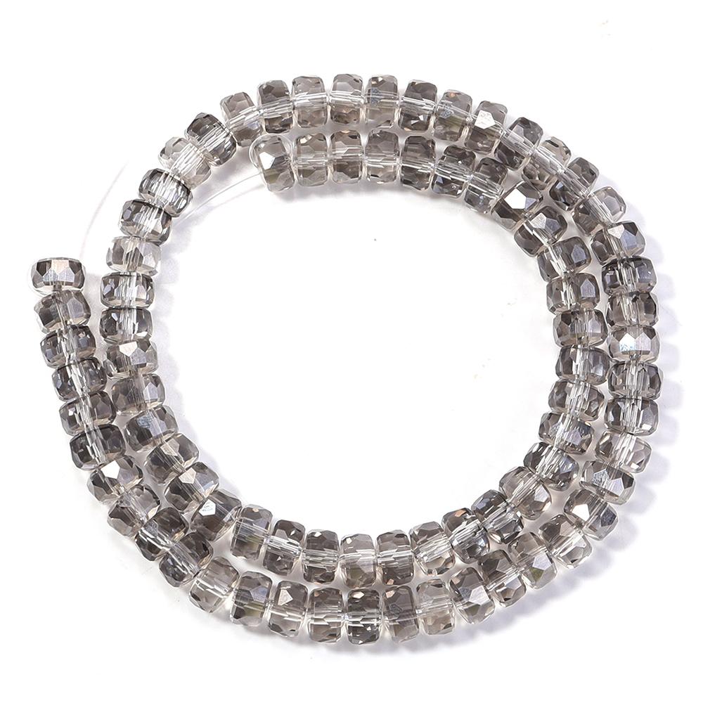 1 Strand 5x8mm Electroplated Glass Beads Transparent Colorful Wheel Shaped Loose Spaced Beads For DIY Bracelet Necklace Supplies