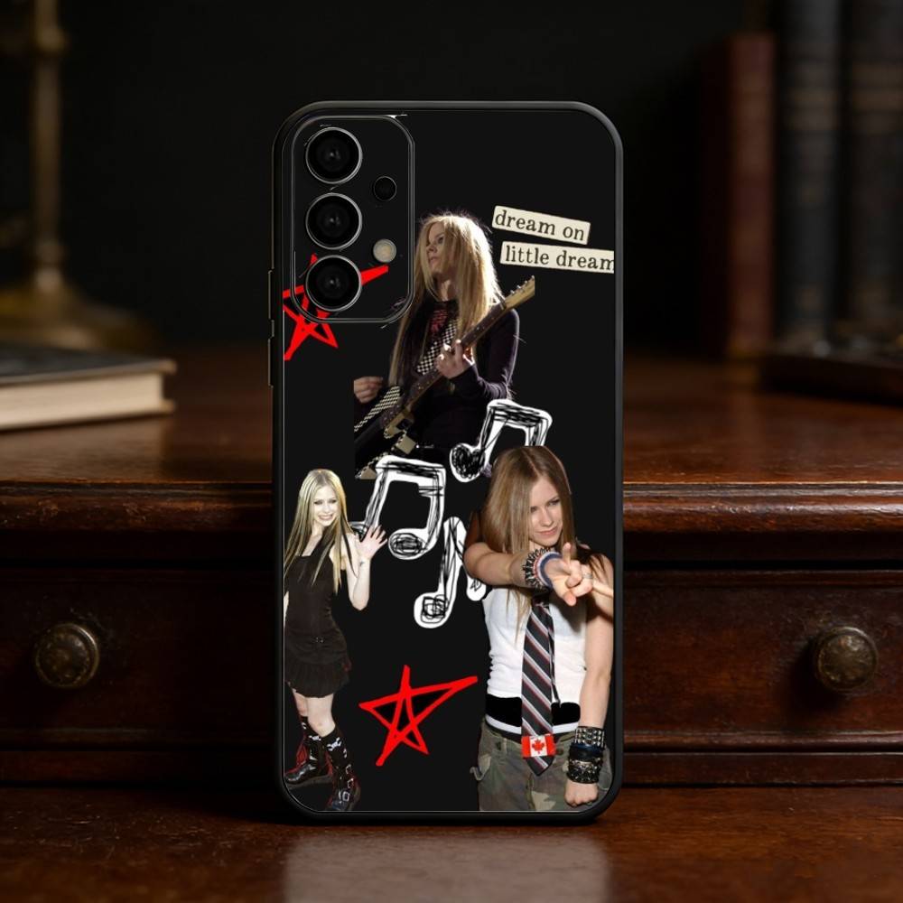 Star Singer Avril Lavigne Phone Case For Samsung S25,24,23,22,30,21,10,9,Ultra,Plus,Lite Soft Black Case