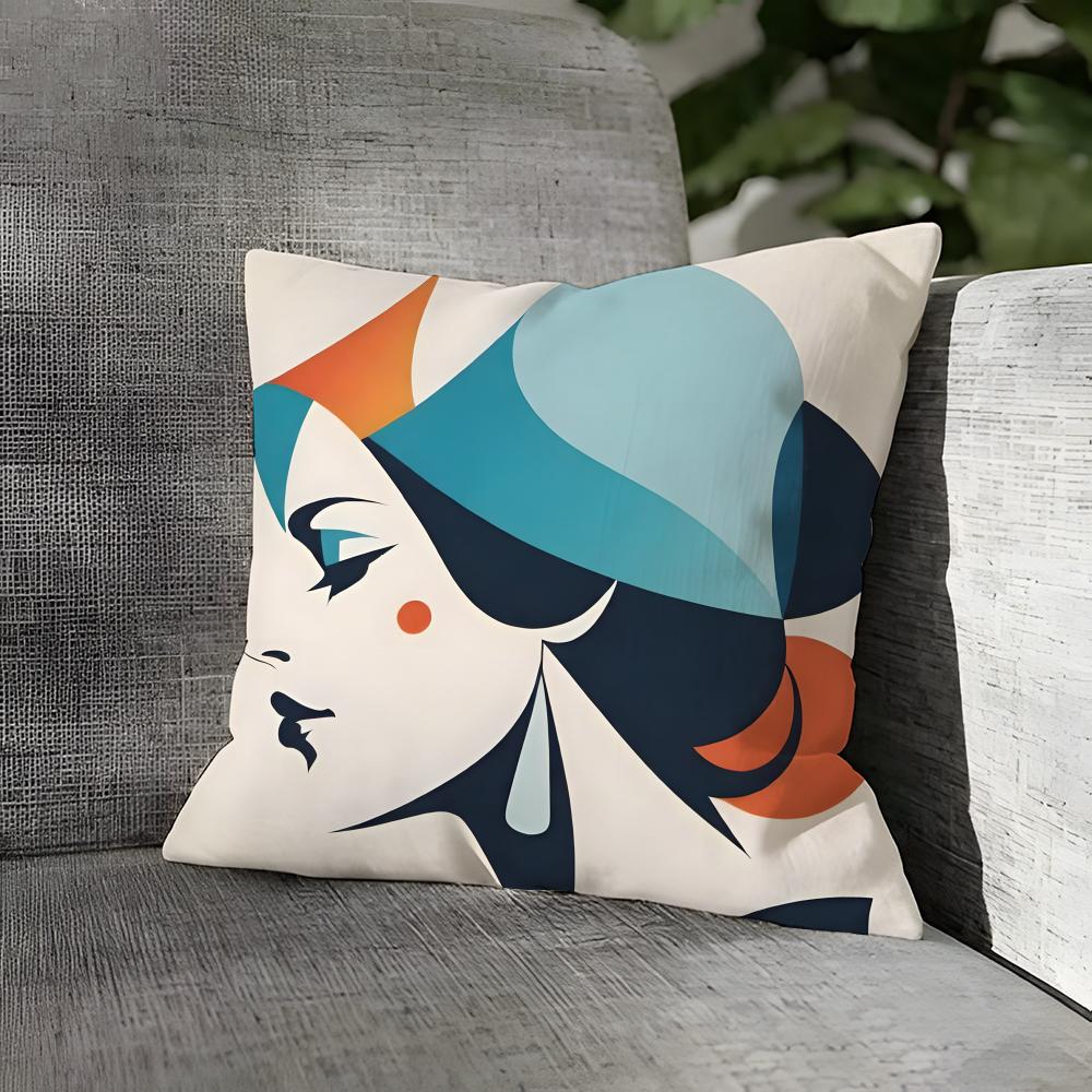 Illustration Of Diagonal Square Art Pillow Case Linen Pillows Case Cushions Case Sofa Pillows Case Decor Home