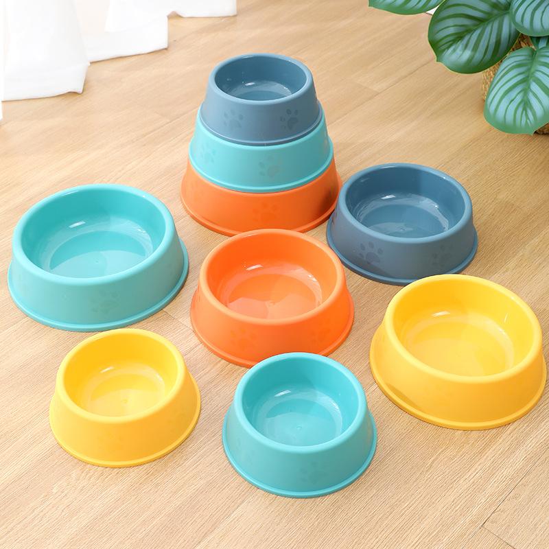 Miao Xin Bao Frosted Footprint Pet Single Bowl, Cat Bowl, Dog Food Bowl, Single Color Pet Bowl