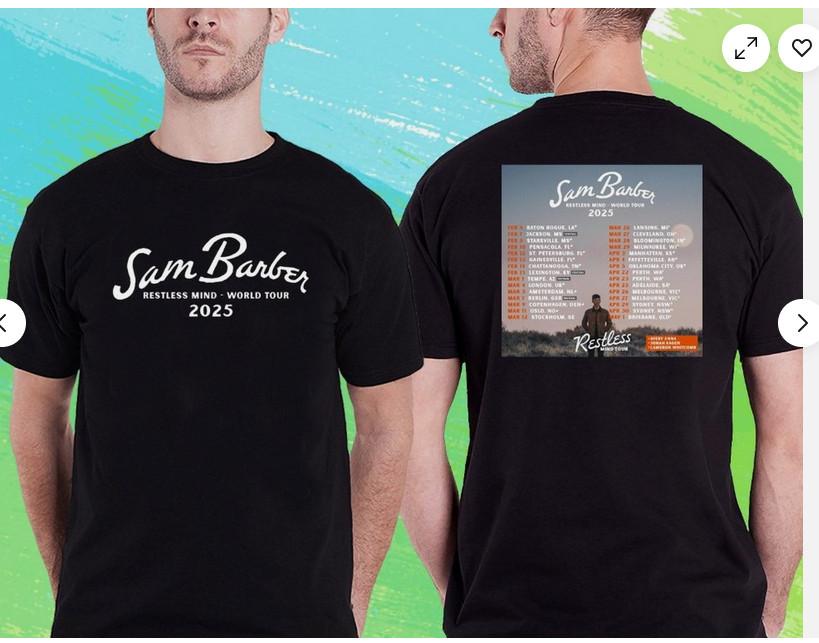 Sam Barber Restless Mind World Tour 2025 Sam Barber Black Tshirt Unisex Unisex T-Shirt M