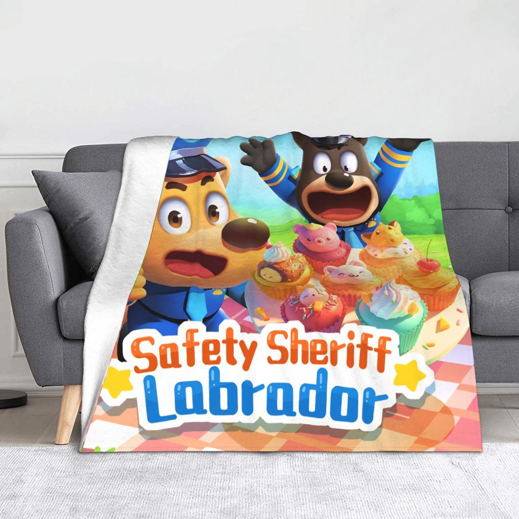 Coperta Sheriffo Cane Labrador Pile Cartone Animato Calda Plaid per Biancheria da Letto Divano Tappeto da Letto