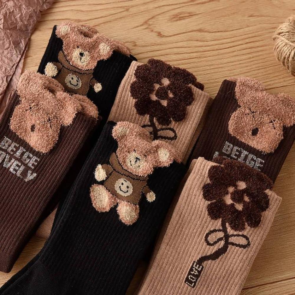 Bear Cotton Socks Cotton Middle Tube Socks Casual Bear Socks