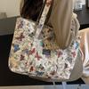 High-end Large Capacity Canvas Bag for Women New Fashion Commuter Tote Bag for Women Ins Student Class Bag