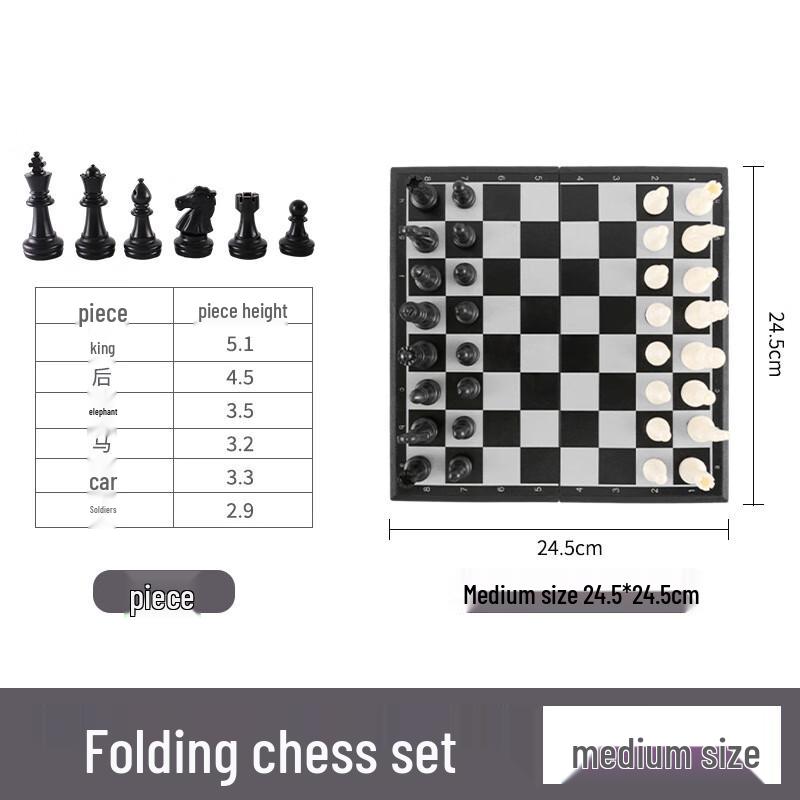 Brangdy Magnetic Folding Chess Set with Double Queen
