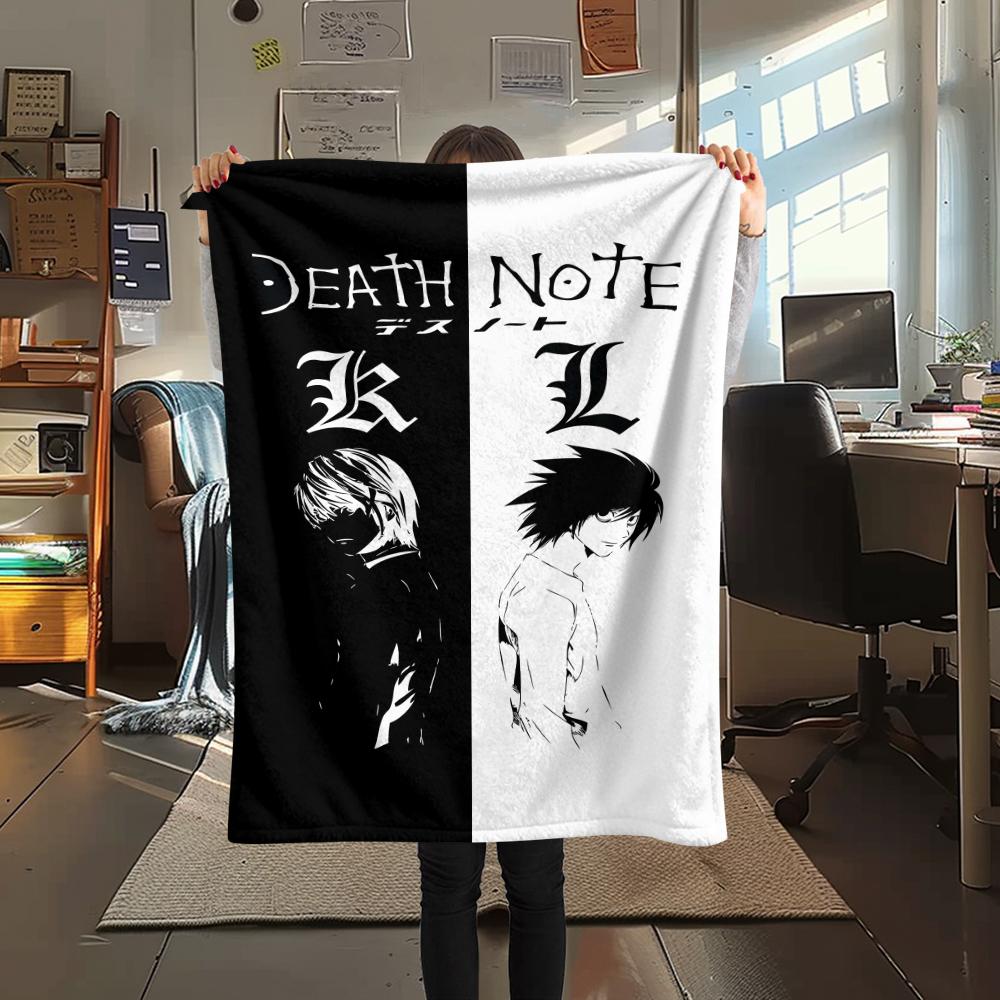 1PC Death Note Print Flannel Blanket, High Quality All Seasons, Home Decor, Warmth and Comfort, Perfect for Christmas Gifts